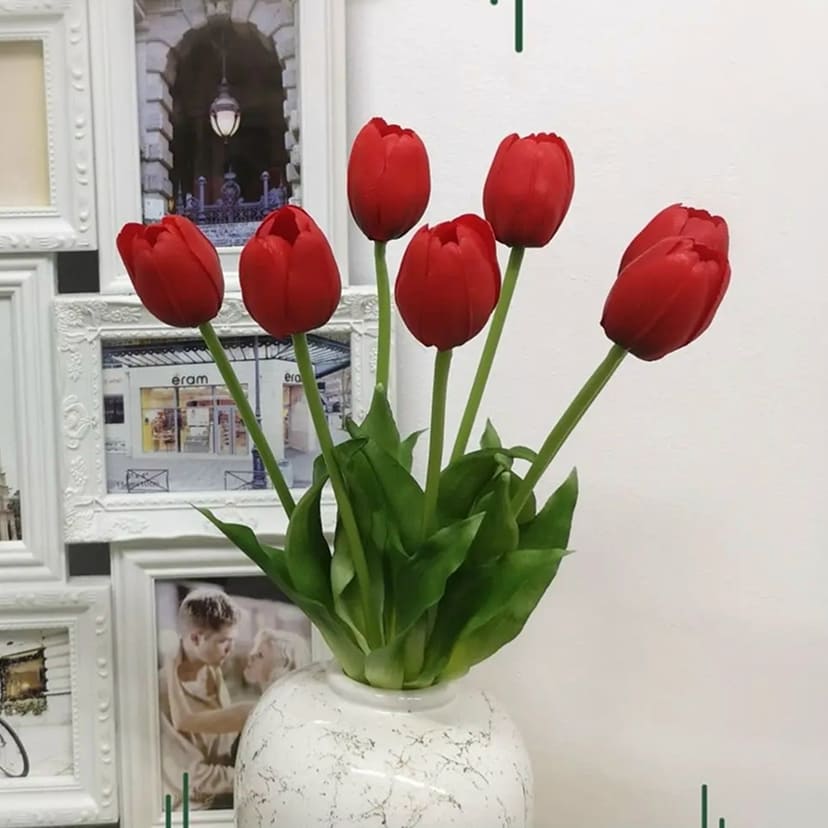 Искусственные цветы на могилу в Нижнем Тагиле | Цветы искусственные «Тюльпаны», красные, букет