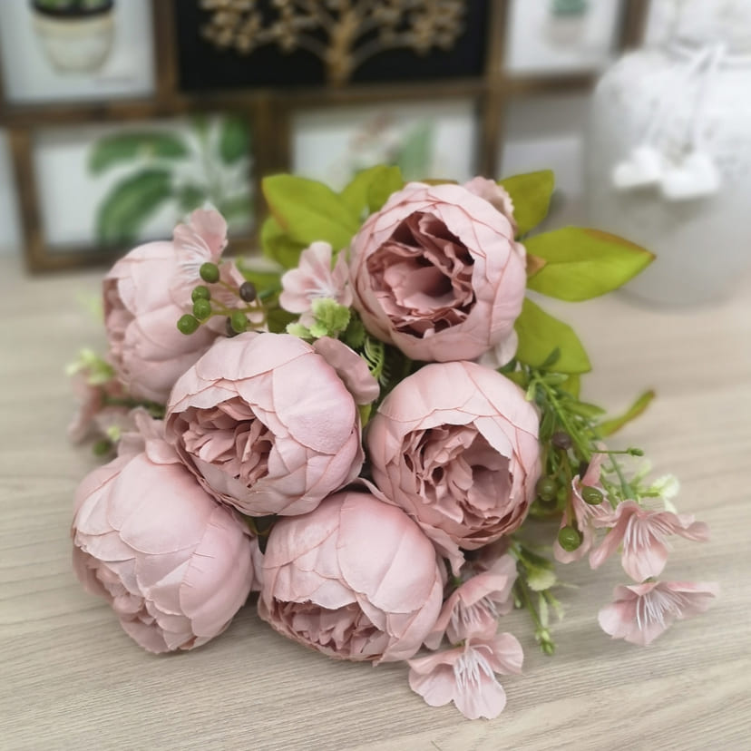 Искусственные цветы на могилу в Нижнем Тагиле | Цветы искусственные «Пионы», розовый, винтаж, букет