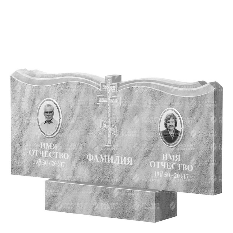 Памятники из мрамора в Нижнем Тагиле | Двойной мраморный памятник ФМ-262
