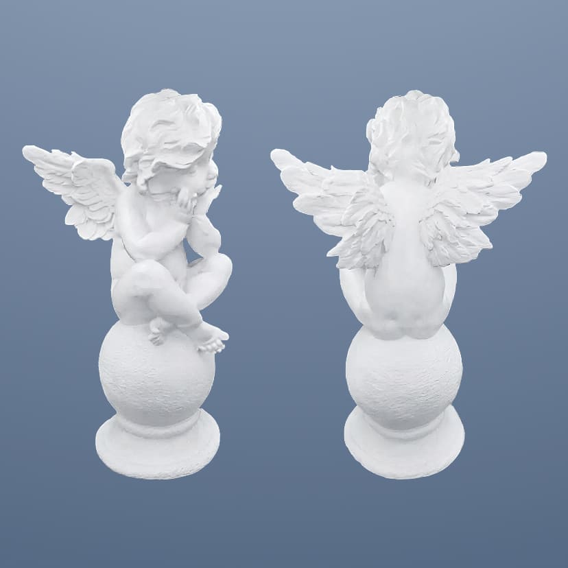 Скульптуры из искусственного мрамора на памятник | Скульптура ангел на шаре №1
