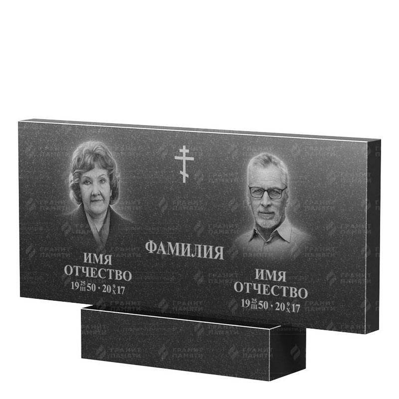 Памятники из гранита двойные в Нижнем Тагиле | Двойной гранитный памятник, прямой