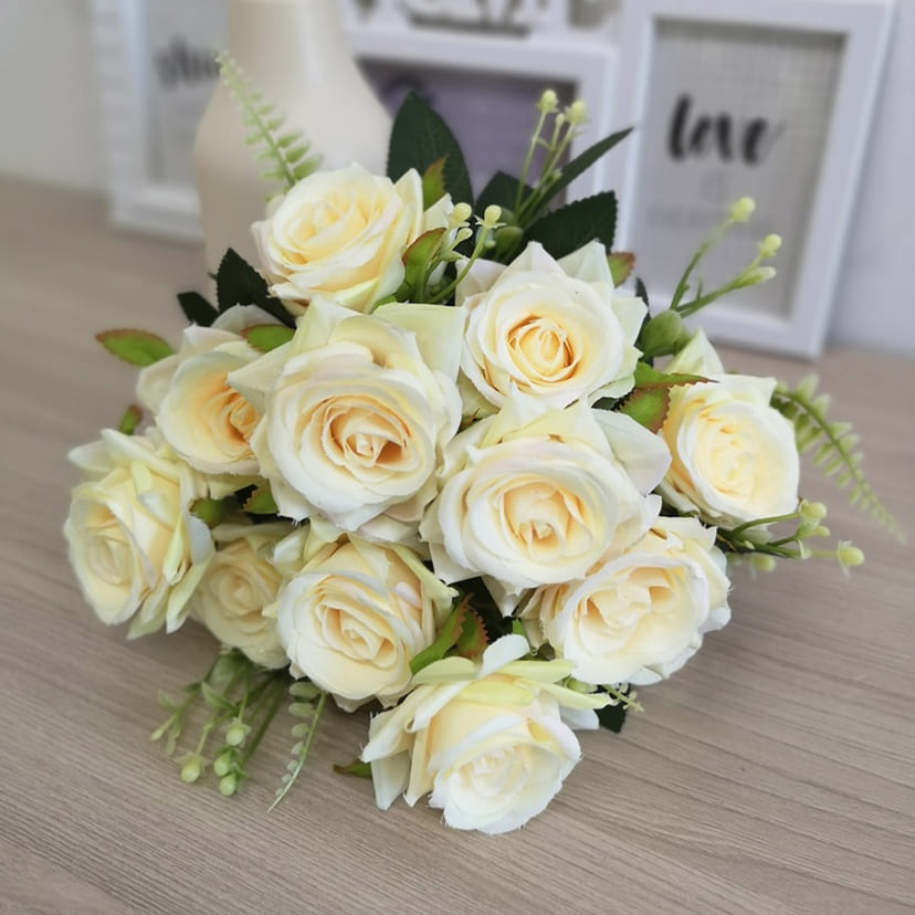 Искусственные цветы в Нижнем Тагиле | Цветы искусственные «Розы острые», молочно-персиковые, букет