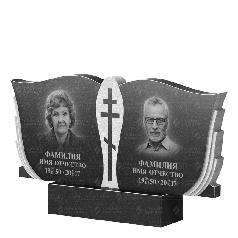 Памятники из гранита двойные в Нижнем Тагиле | Двойной гранитный памятник ФГ-136