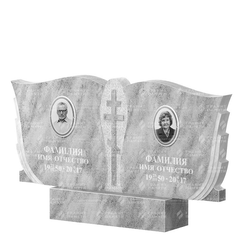 Памятники из мрамора в Нижнем Тагиле | Двойной мраморный памятник ФМ-136