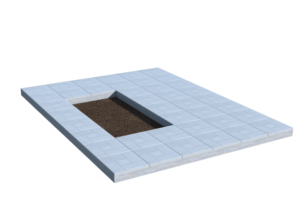 Площадки на могилу в Нижнем Тагиле | Площадка с тротуарной плиткой (под цветник)