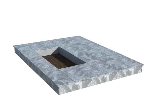 Площадки на могилу в Нижнем Тагиле | Площадка с вертикальной (15 см) мраморной облицовкой (под цветник)