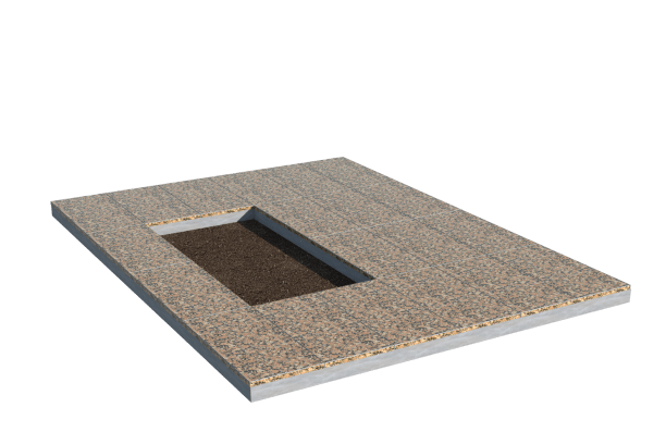 Площадки на могилу в Нижнем Тагиле | Площадка с облицовкой Южно-Султаевским гранитом (под цветник)