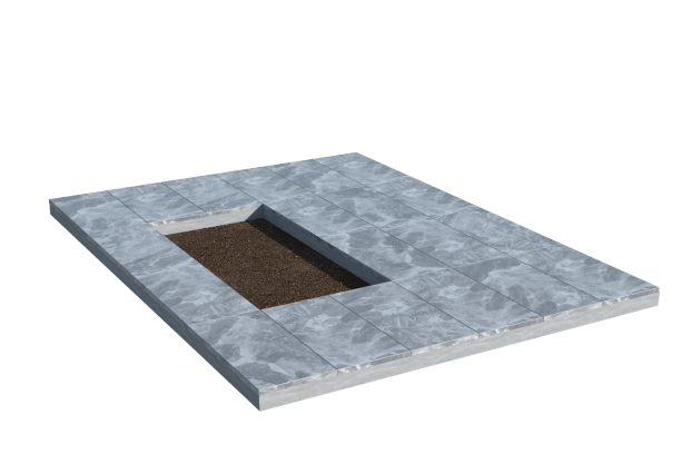 Площадки на могилу в Нижнем Тагиле | Площадка с мраморной облицовкой (под цветник)