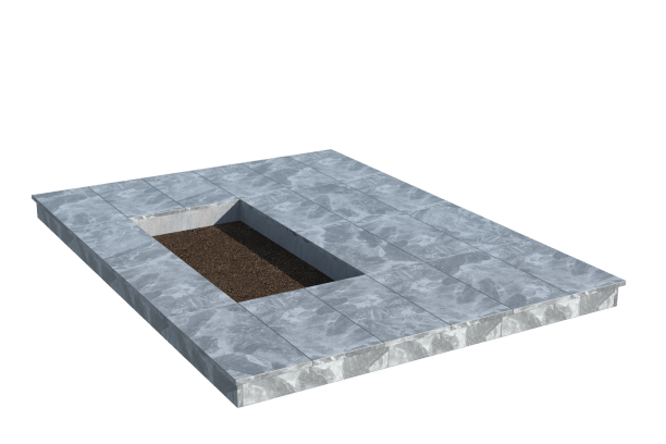 Площадки на могилу в Нижнем Тагиле | Площадка с вертикальной (10 см) мраморной облицовкой (под цветник)