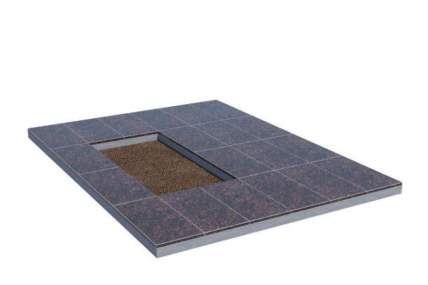 Площадки на могилу в Нижнем Тагиле | Площадка с облицовкой Дымовским гранитом (под цветник)